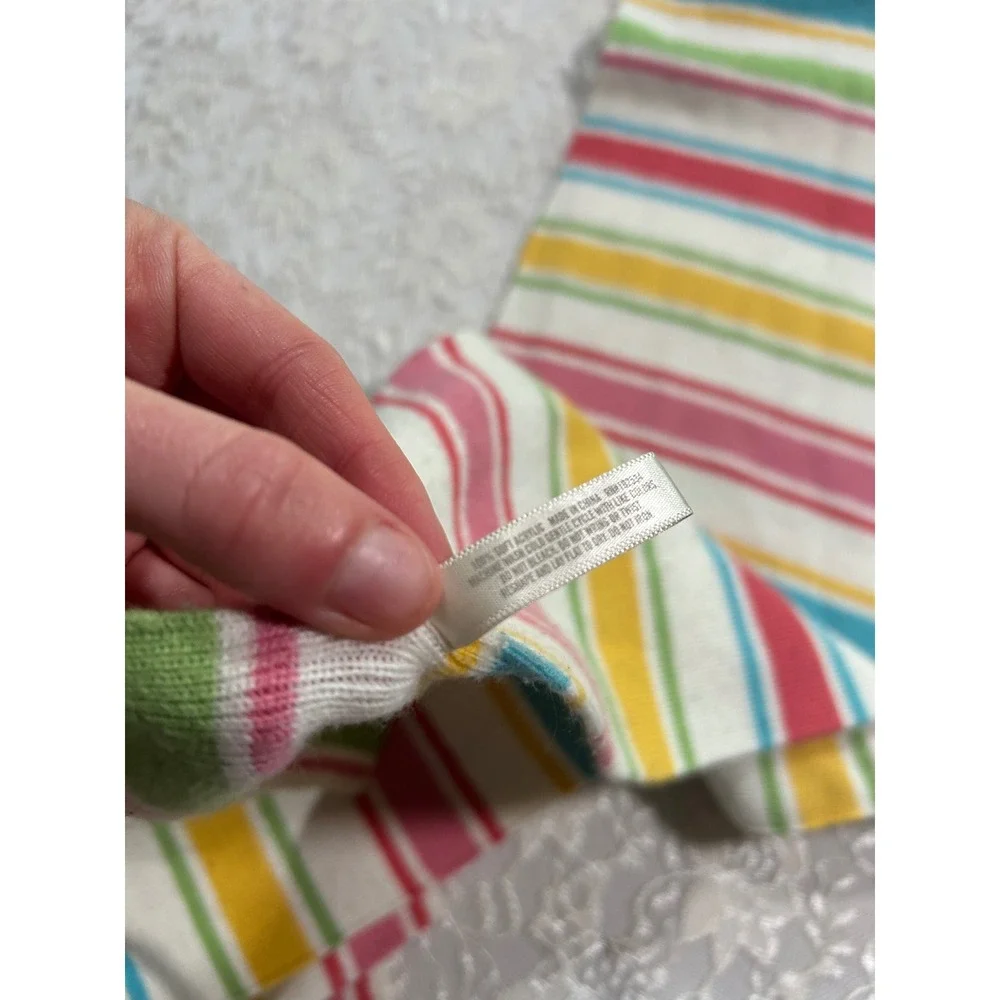 Y2K Aeropostale Striped Knit Scarf Rainbow Cream Long Winter Scarf Retro 2000s
